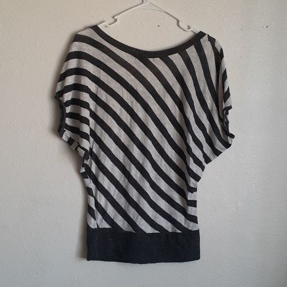 TIMING S KNIT BAT WING S TOP black and cream - Picture 3 of 10